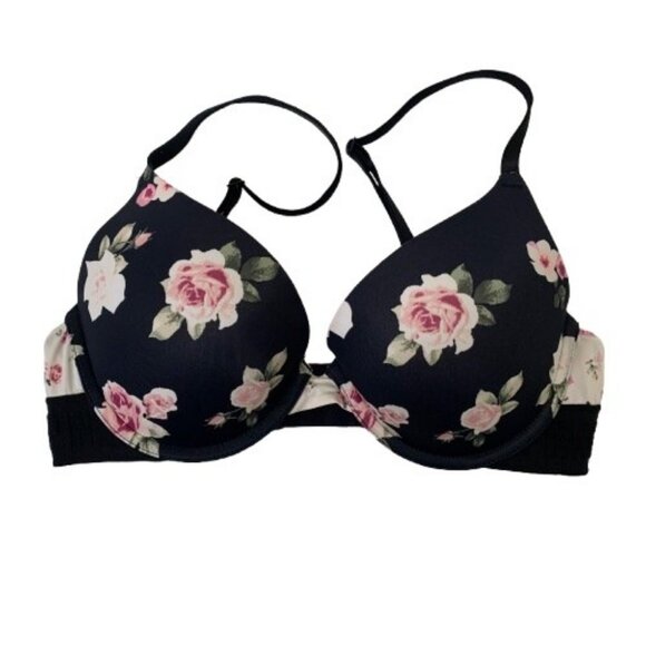 PINK Everywhere Push-up Bra Dark Floral Size 34B - Picture 1 of 7
